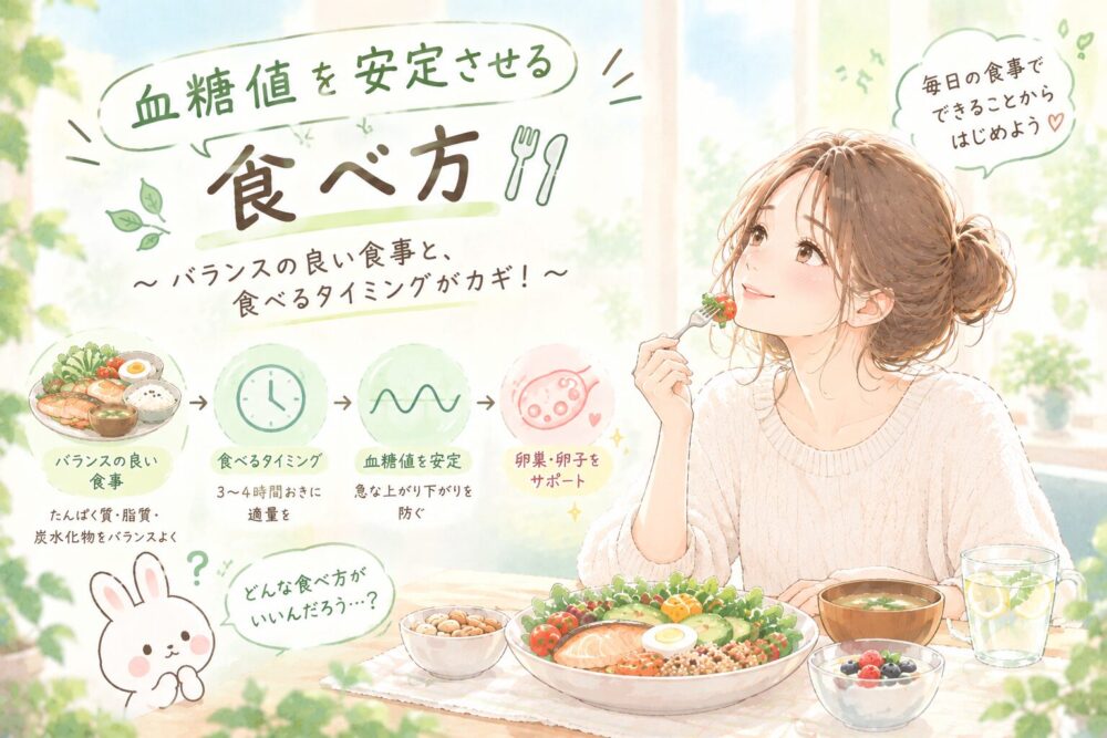 血糖値を安定させる食べ方のイメージイラスト